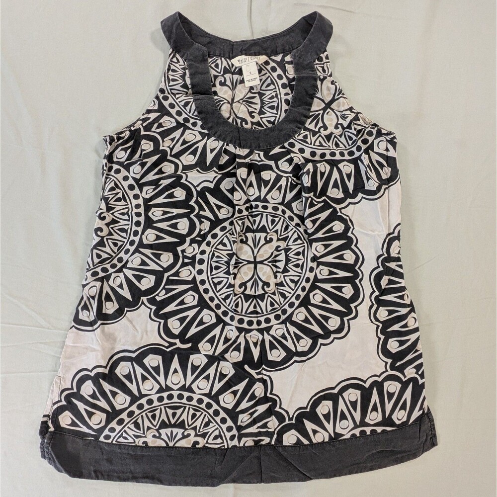 White House Back Market Silk Geometric Small Sleeveless Tank